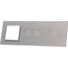 Potrójna srebrna ramka szklana z miejscem włącznika dotykowego (7012G-64) LIVOLO