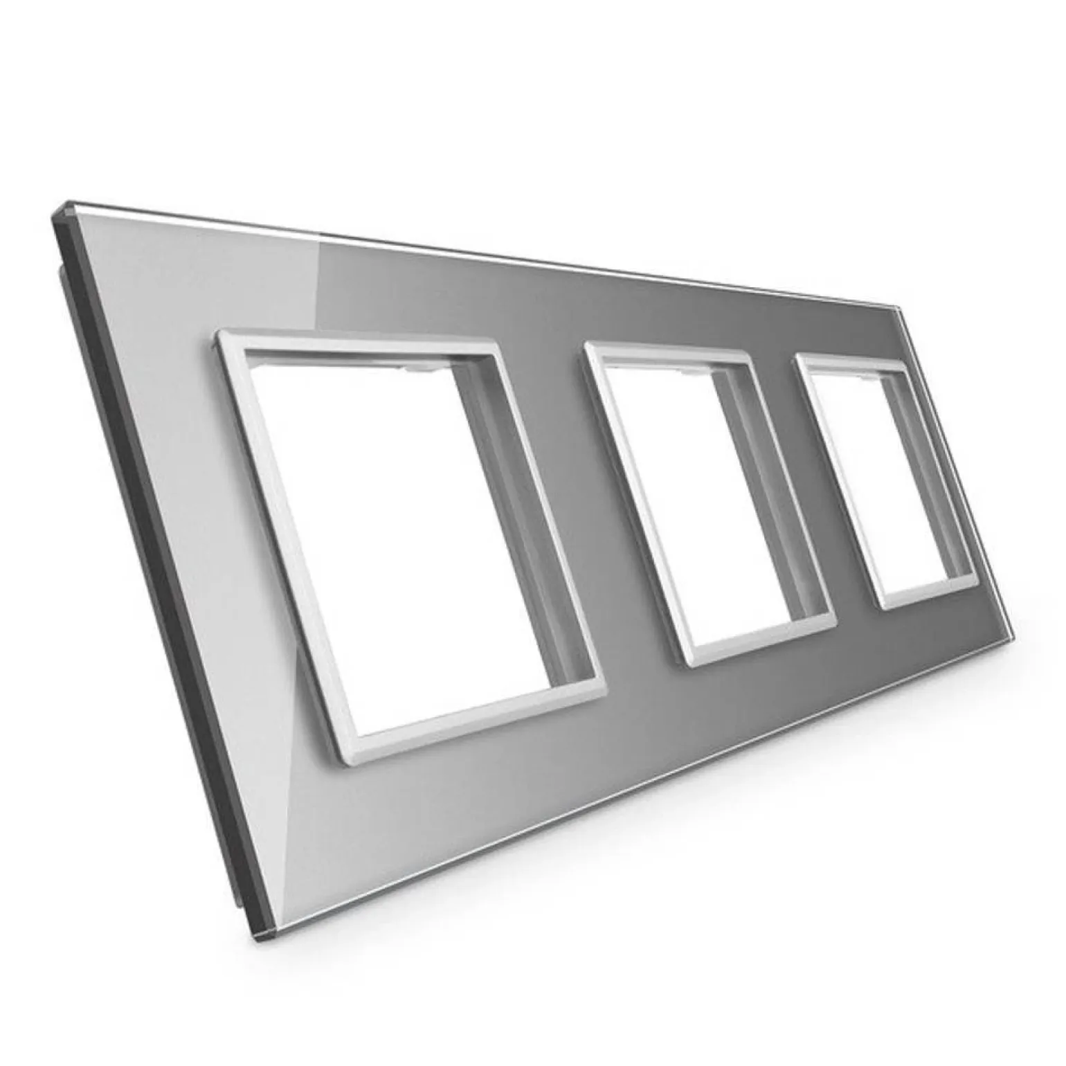 Potrójna srebrna ramka szklana (GPF-3-64) LIVOLO