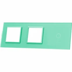 Potrójna zielona ramka szklana z miejscem włącznika dotykowego (701GG-68) LIVOLO