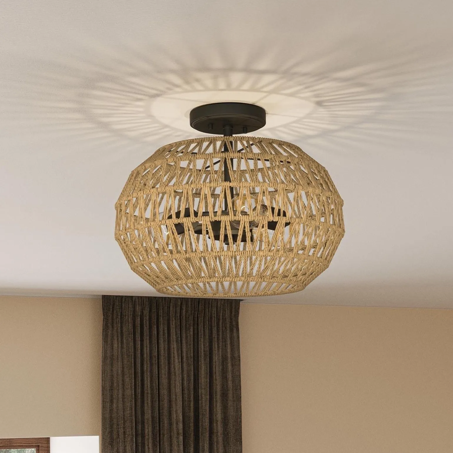 Półplafon Casablanca - 3 źródła światła - Palladiański brąz (QZ-CASABLANCA-3SF-PBZ) - Elstead Lighting