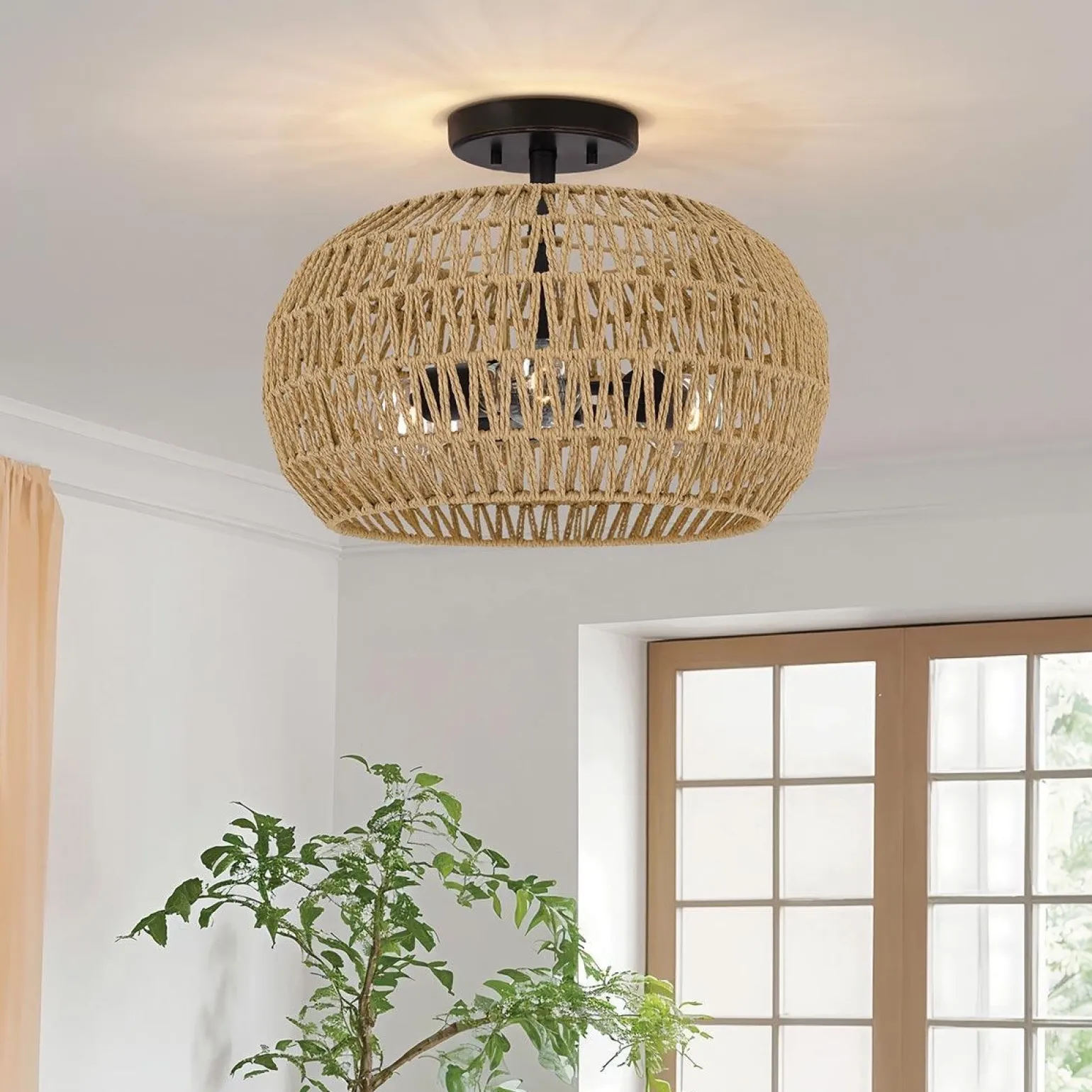 Półplafon Casablanca - 3 źródła światła - Palladiański brąz (QZ-CASABLANCA-3SF-PBZ) - Elstead Lighting