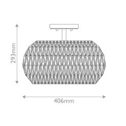 Półplafon Casablanca - 3 źródła światła - Palladiański brąz (QZ-CASABLANCA-3SF-PBZ) - Elstead Lighting