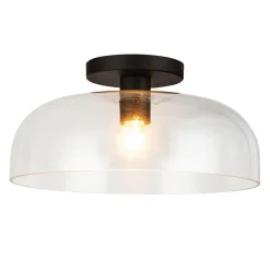 Półplafon Sylvia - 1 źródło światła - Matowa czerń (ALM-SYLVIA-SF-BK-CL) - Elstead Lighting