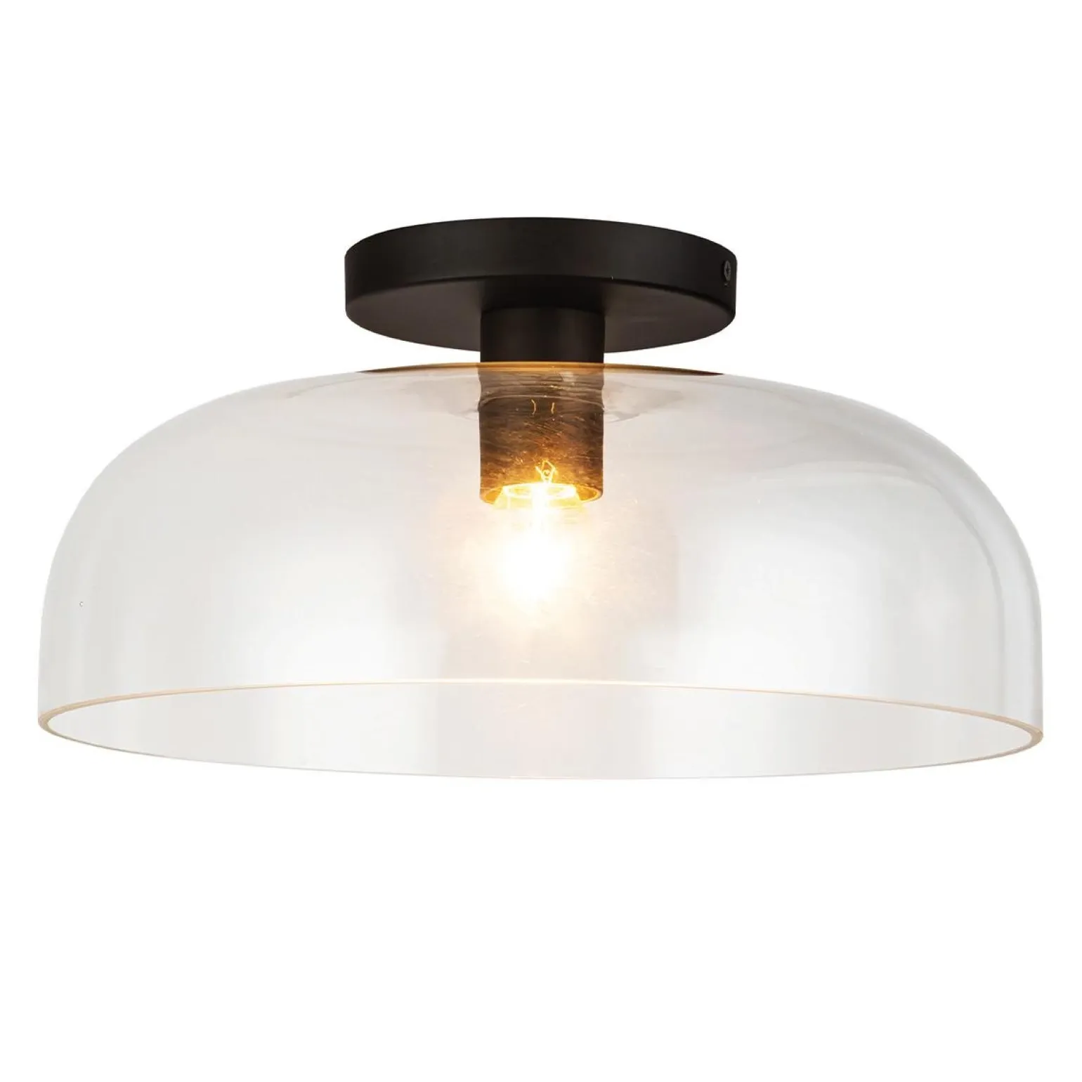 Półplafon Sylvia - 1 źródło światła - Matowa czerń (ALM-SYLVIA-SF-BK-CL) - Elstead Lighting