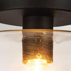 Półplafon Sylvia - 1 źródło światła - Matowa czerń (ALM-SYLVIA-SF-BK-CL) - Elstead Lighting