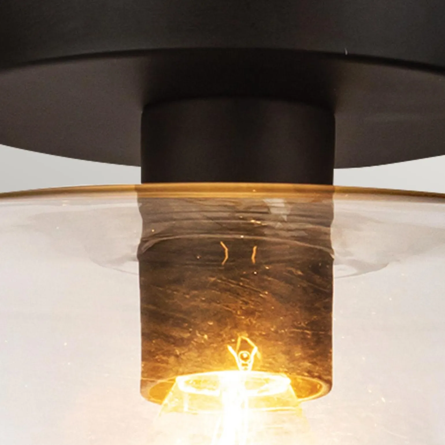 Półplafon Sylvia - 1 źródło światła - Matowa czerń (ALM-SYLVIA-SF-BK-CL) - Elstead Lighting