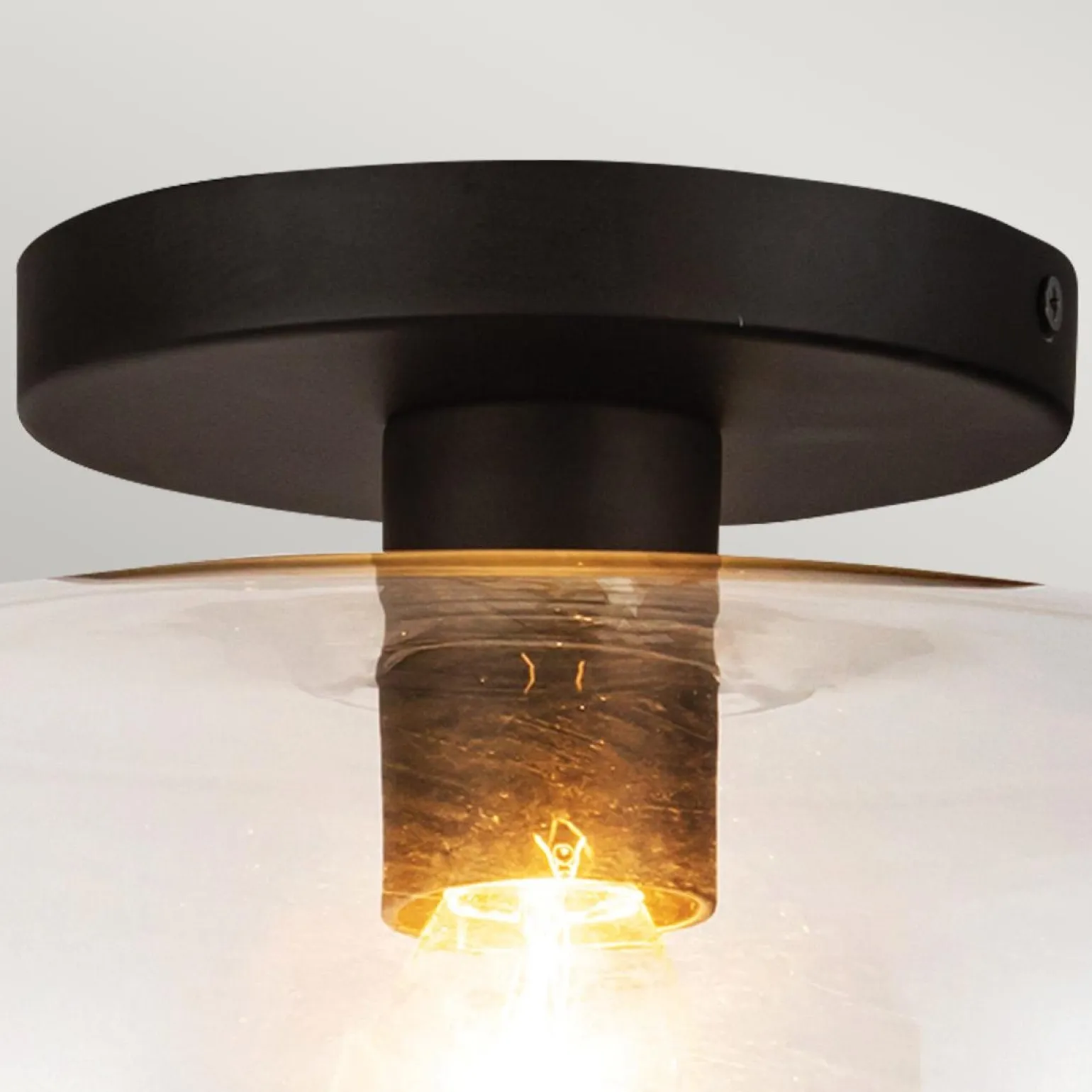 Półplafon Sylvia - 1 źródło światła - Matowa czerń (ALM-SYLVIA-SF-BK-CL) - Elstead Lighting