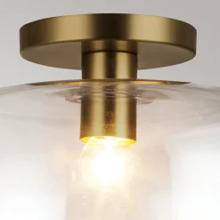 Półplafon Sylvia - 1 źródło światła - Szczotkowane złoto (ALM-SYLVIA-SF-BG-CL) - Elstead Lighting