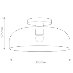 Półplafon Sylvia - 1 źródło światła - Szczotkowane złoto (ALM-SYLVIA-SF-BG-CL) - Elstead Lighting
