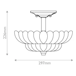 Półplafon Whitecap - 3 źródła światła - Kakaowy brąz (QZ-WHITECAP-SF-S) - Elstead Lighting