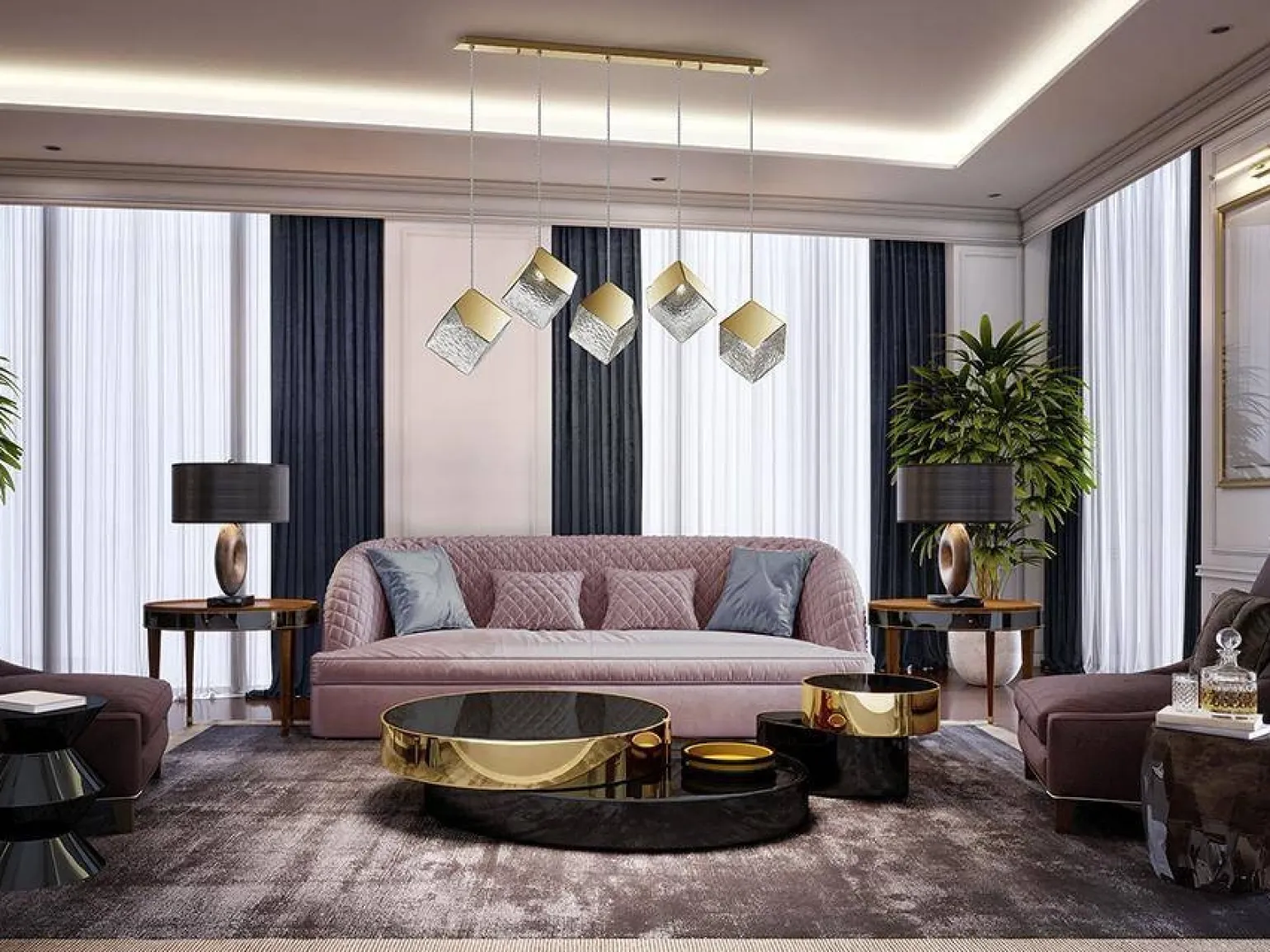 Priscila lampa wisząca 5L (720595) - Schuller