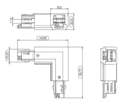 ProRail3 łącznik L uziem wew Czarny 230V metal/tworzywo sztuczne 3-faz (PL91375) - Paulmann