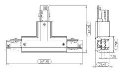 ProRail3 łącznik T uziem prawy Czarny 230V metal/tworzywo sztuczne 3-faz (PL91381) - Paulmann