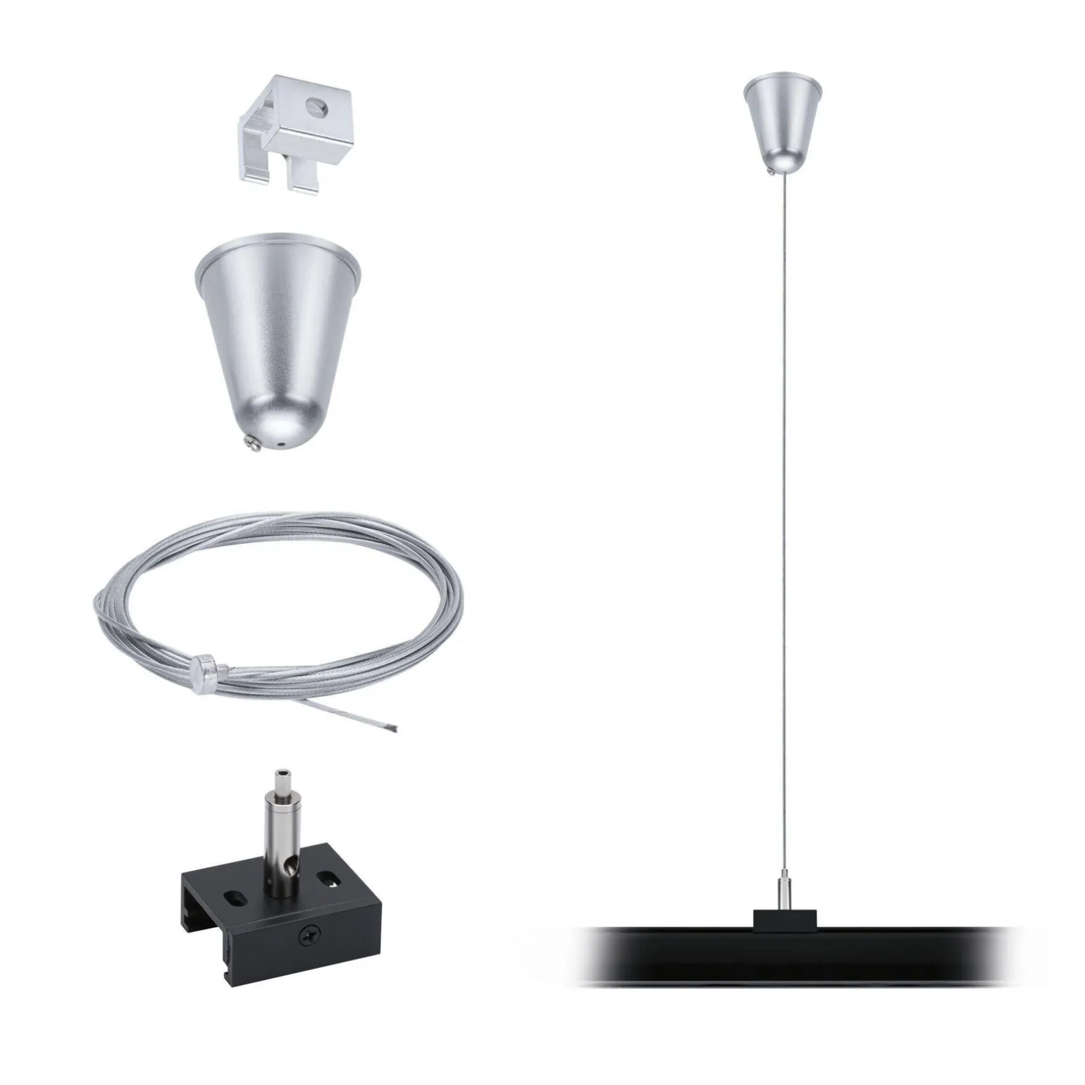 ProRail3 Steel Wire Suspension 3m Black 0 (PL95585) - PAULMANN