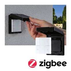 Przełącznik ścienny Plug+Shine SH Zigbee IP44 czarny / tworzywo sztuczne (PL50137) - PAULMANN
