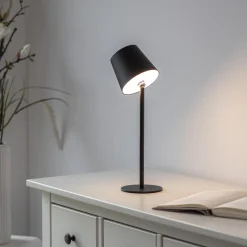 Przenośna, ładowana lampa stołowa BOTERIA CZARNY (19251-18) - Paul Neuhaus