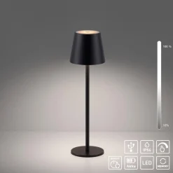 Przenośna LAMPA STOŁOWA USB EURIA CZARNA (19250-18) - Paul Neuhaus