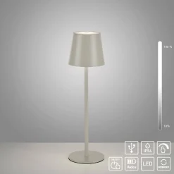 Przenośna LAMPA STOŁOWA USB EURIA SZARA (19250-40) - Paul Neuhaus