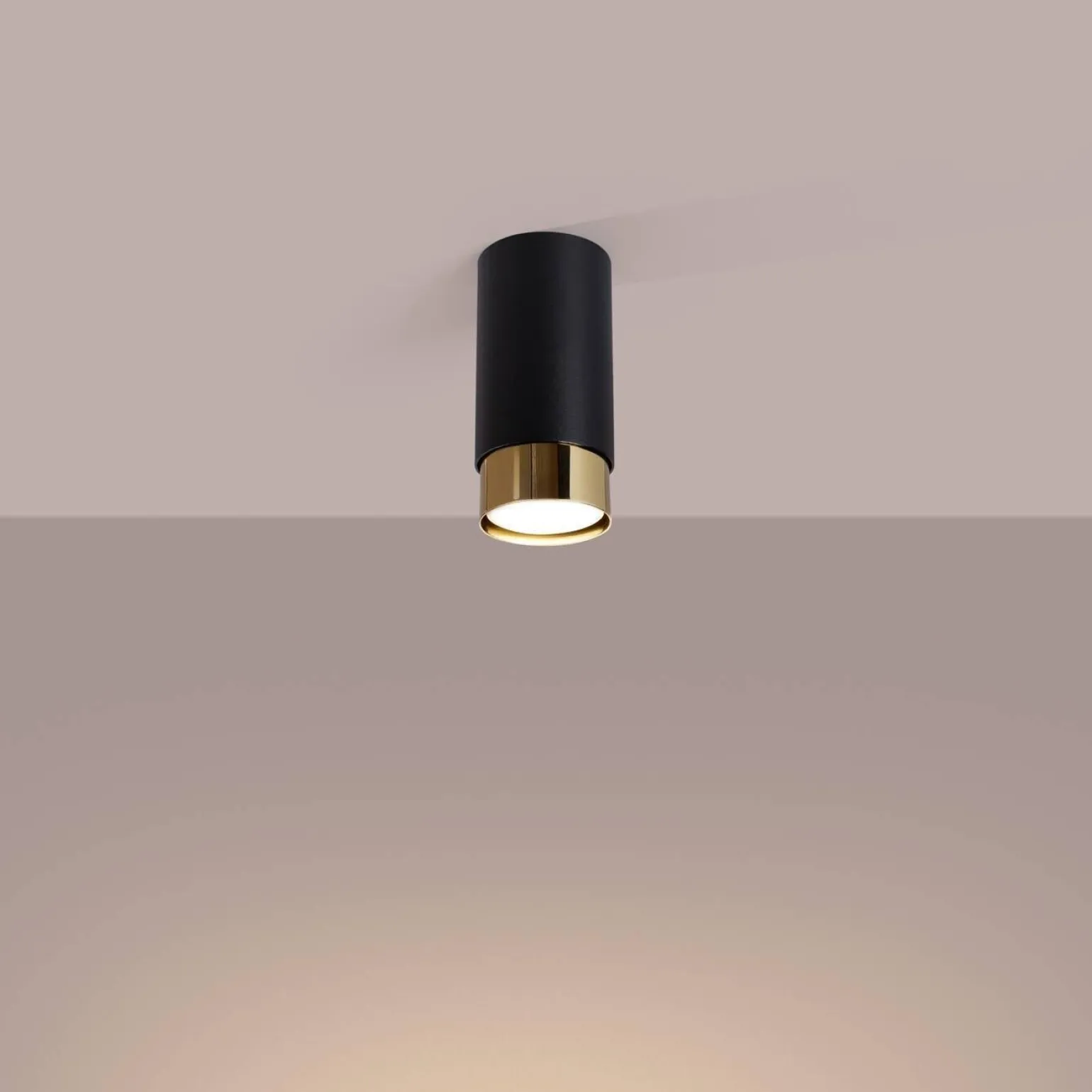 Punktowa lampa sufitowa NERO 12,5 czarny/złoty (SL.1410) - Sollux Lighting