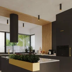 Punktowa lampa sufitowa NERO 12,5 czarny/złoty (SL.1410) - Sollux Lighting