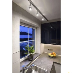 PURI, spot do szyny wysokonapięciowej 1-fazowej, QPAR51, kolor srebrnoszary, maks. 50W, z adapterem 1-fazowym (143392) - SLV