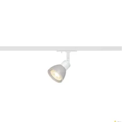 PURIA, spot do szyny wysokonapięciowej 1-fazowej, QPAR51, kolor biały, plastik satynowany, maks. 50 W, z adapterem 1-fazowym (143451) - SLV