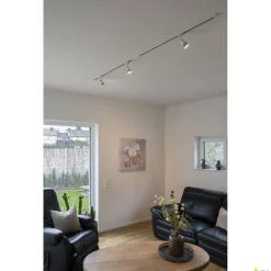 PURIA, spot do szyny wysokonapięciowej 1-fazowej, QPAR51, kolor biały, plastik satynowany, maks. 50 W, z adapterem 1-fazowym (143451) - SLV