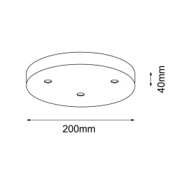Puszka łącząca 3 lampy no. C - Platyna mat (5214) - Shilo