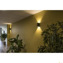 QUAD 2 XL, lampa ścienna, LED, 3000K, IP44, kwadratowa, up/down, antracytowa, 3,2W (232445) - SLV