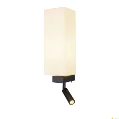 QUADRASS SPOT, lampa ścienna natynkowa LED indoor ze spotem LED i oprawą żarówki E27, kolor czarny (1003428) - SLV