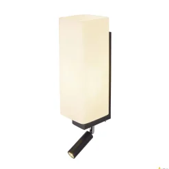 QUADRASS SPOT, lampa ścienna natynkowa LED indoor ze spotem LED i oprawą żarówki E27, kolor czarny (1003428) - SLV