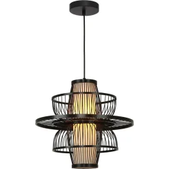 Ratanowa lampa wisząca Astra czarna 1xE27 (LP-3110/1P BK) - Light Prestige