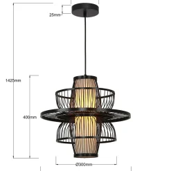 Ratanowa lampa wisząca Astra czarna 1xE27 (LP-3110/1P BK) - Light Prestige