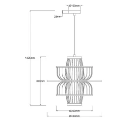 Ratanowa lampa wisząca Astra czarna 1xE27 (LP-3110/1P BK) - Light Prestige