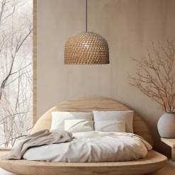 Ratanowa lampa wisząca Kanso 50 cm jasne drewno 1xE27 (LP-2025/1P 50 cm) - Light Prestige