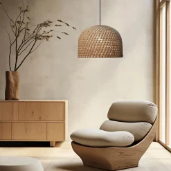 Ratanowa lampa wisząca Kanso 50 cm jasne drewno 1xE27 (LP-2025/1P 50 cm) - Light Prestige