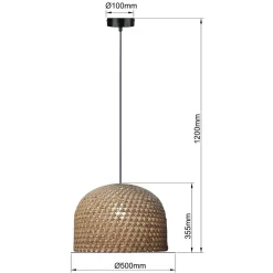 Ratanowa lampa wisząca Kanso 50 cm jasne drewno 1xE27 (LP-2025/1P 50 cm) - Light Prestige