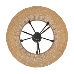 Rattanowa lampa wisząca Luca - 5 źródeł światła - karmelowy beż (QN-LUCA-5P-M-BK-CAM) - Quintiesse