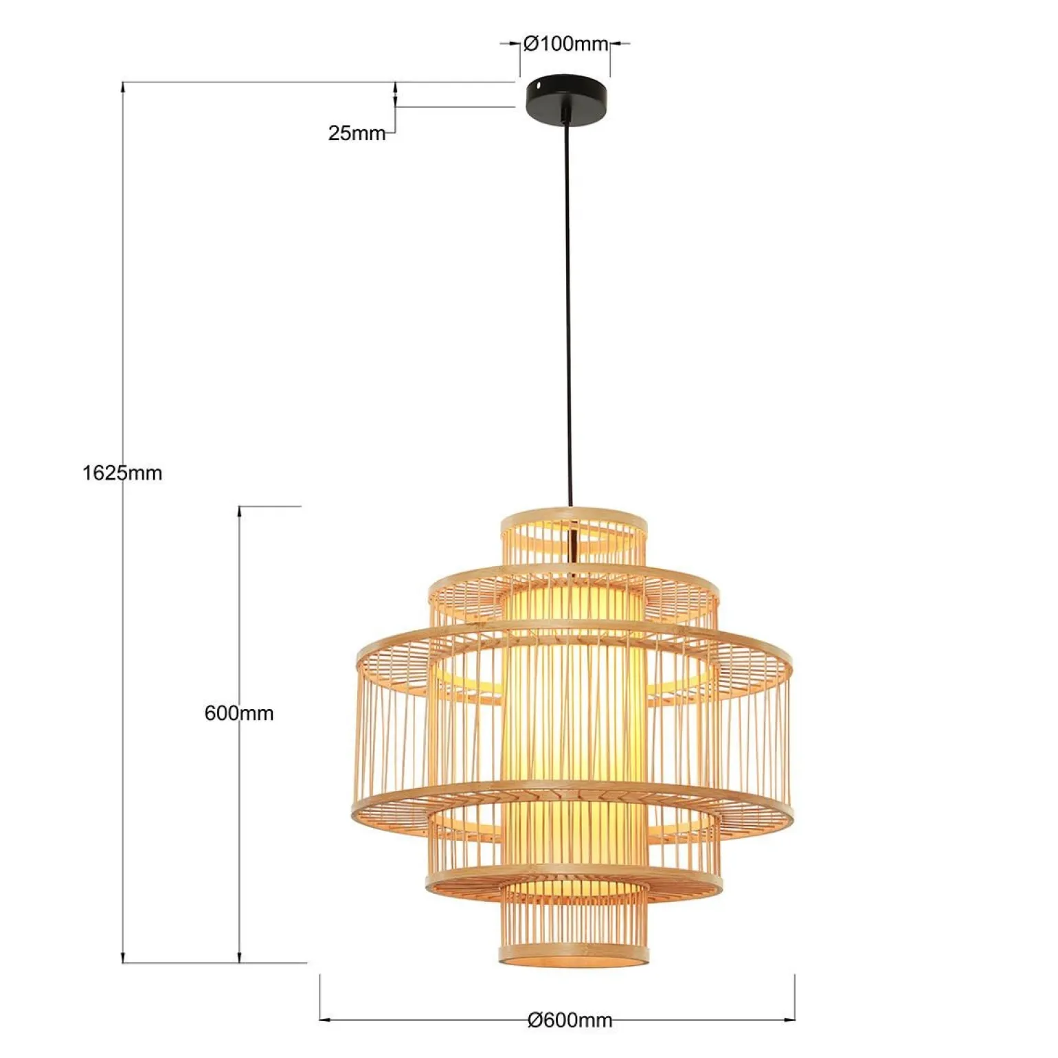 Rattanowa lampa wisząca Stela 1xE27 (LP-2026/1P) - Light Prestige