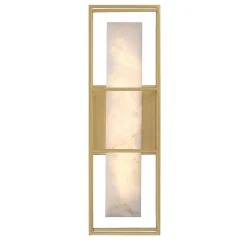 Średni kinkiet Blakley z alabastrowym kloszem Szczotkowane złoto (QN-BLAKLEY-M-BG) - Quintiesse