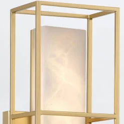 Średni kinkiet Blakley z alabastrowym kloszem Szczotkowane złoto (QN-BLAKLEY-M-BG) - Quintiesse