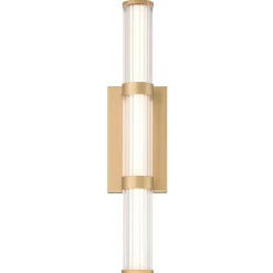 Średni kinkiet LED Fayton - Szczotkowane złoto (QN-FAYTON-M-BG) - Quintiesse