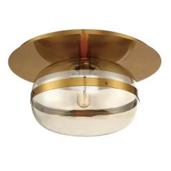 Średni plafon Nottingham - 1 źródło światła - Antyczny mosiądz (QN-NOTTINGHAM-F-M-AB) - Quintiesse