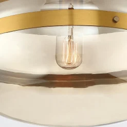 Średni plafon Nottingham - 1 źródło światła - Antyczny mosiądz (QN-NOTTINGHAM-F-M-AB) - Quintiesse