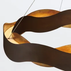 Średni żyrandol Vaughan - Brązowo-złoty (QN-VAUGHAN-P-M-BRZ-GD) - Quintiesse