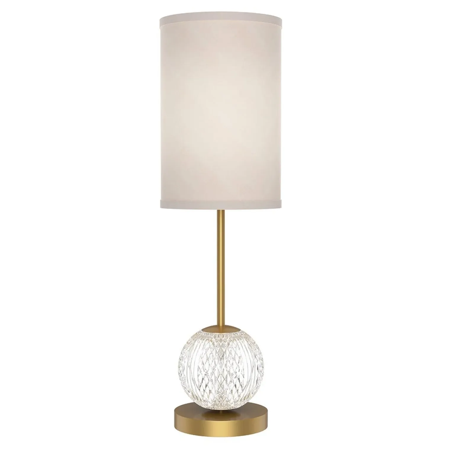 Średnia lampa stołowa z abażurem LED Marni - Naturalny mosiądz (QN-MARNI-TL-M-NBR) - Quintiesse