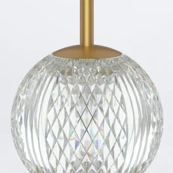 Średnia lampa stołowa z abażurem LED Marni - Naturalny mosiądz (QN-MARNI-TL-M-NBR) - Quintiesse