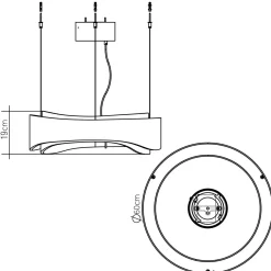 Średnia lampa wisząca LED Horizon (QN-HORIZON-RING-LED-60-TEAK) - Quintiesse