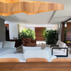 Średnia lampa wyspowa LED Horizon (QN-HORIZON-LED-LP-100-TEAK) - Quintiesse