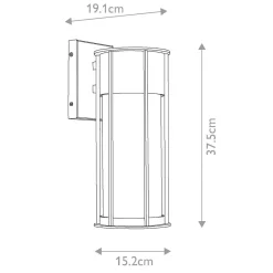 Średnia latarnia naścienna Camillo - 1 źródło światła - Teksturowana czerń (KL-CAMILLO-M-TBK) - Kichler